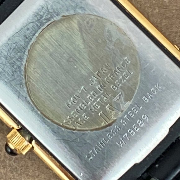 Vintage Jaz Paris French Designer Gold 18K gold plated 2 Tone Watch Black & Gold - Picture 9 of 9